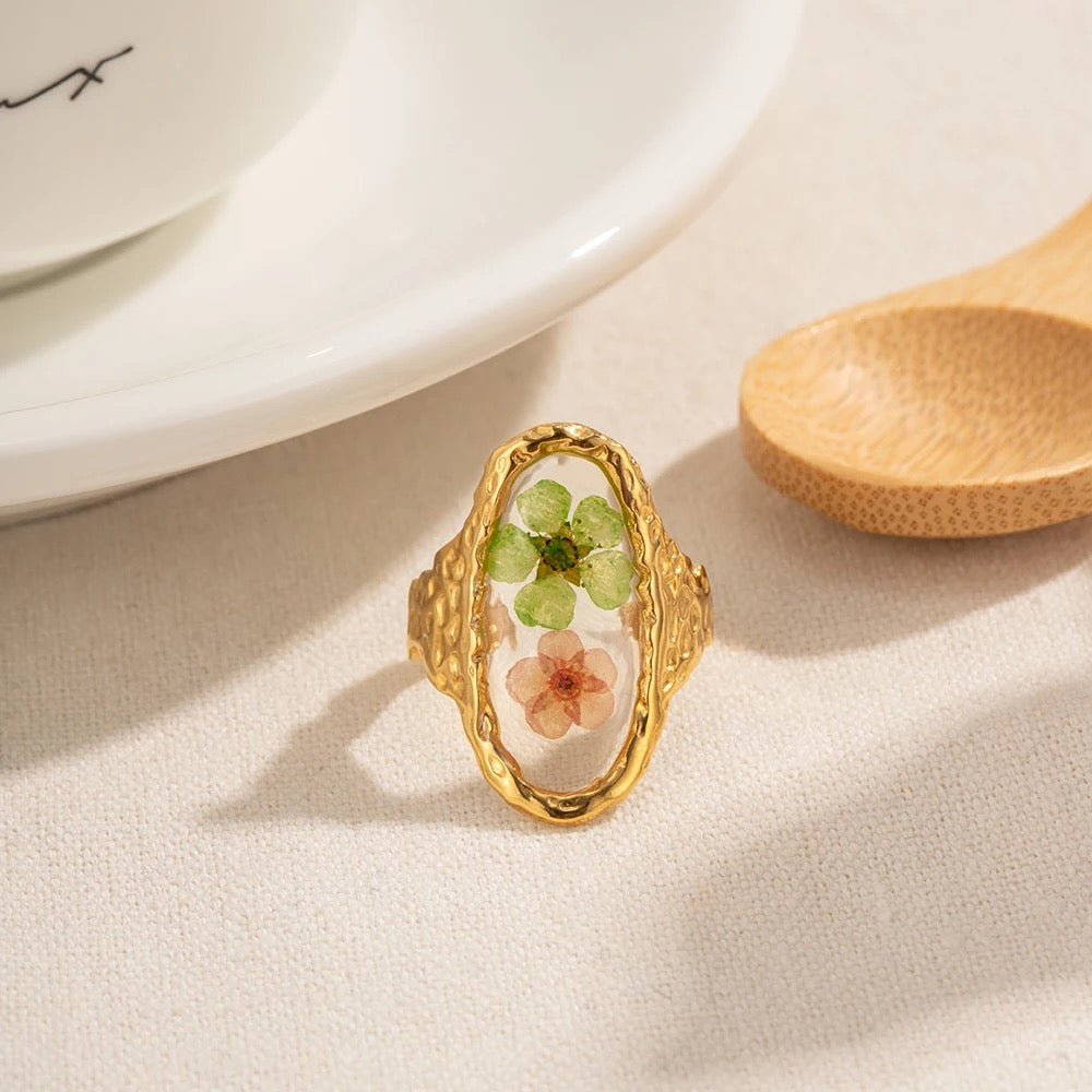 Flowers adjustable ring