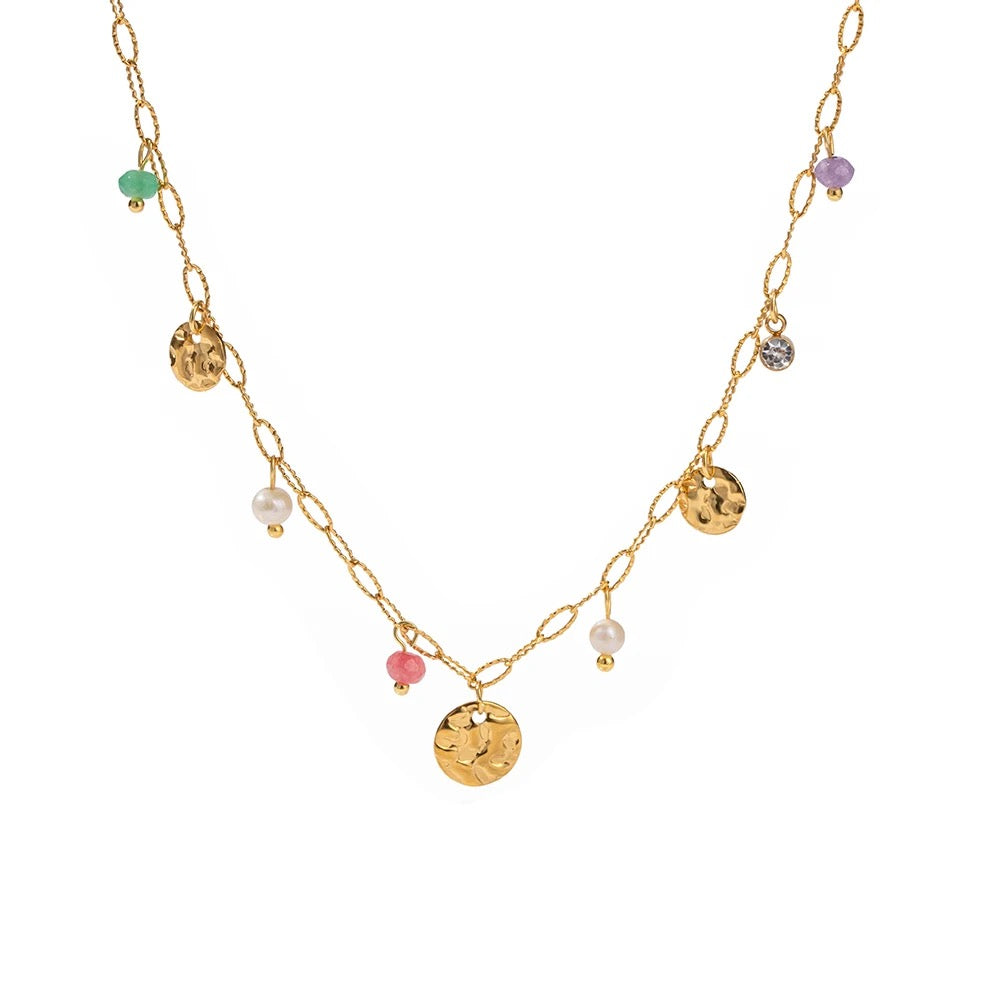 Pearl natural stone necklace