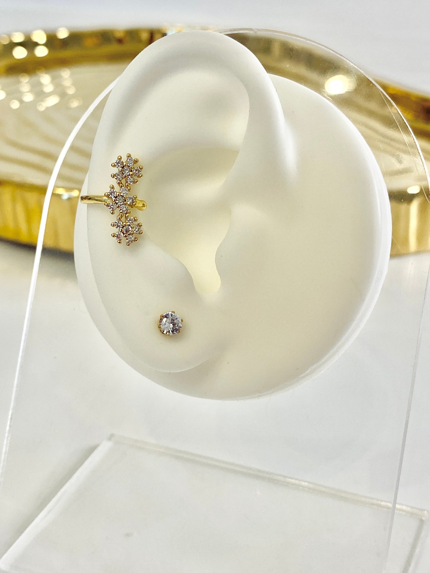 Flowers cuff earrings