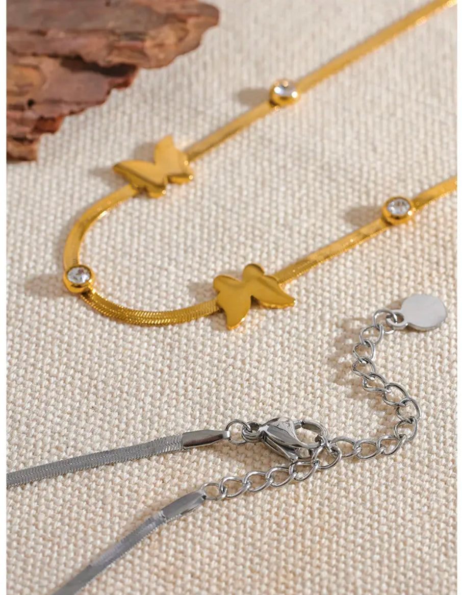 Exquisite Butterfly cubic zirconia necklace