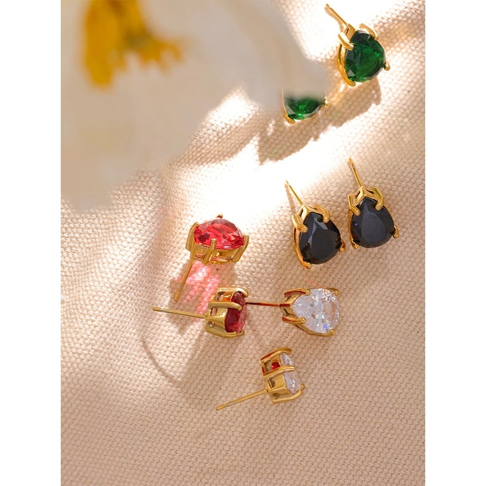 Water drop stud earrings
