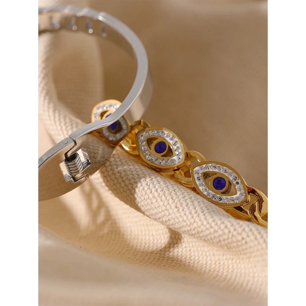 Evil eye cuff bracelet