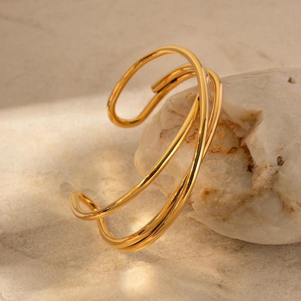 Three layer cuff bracelet