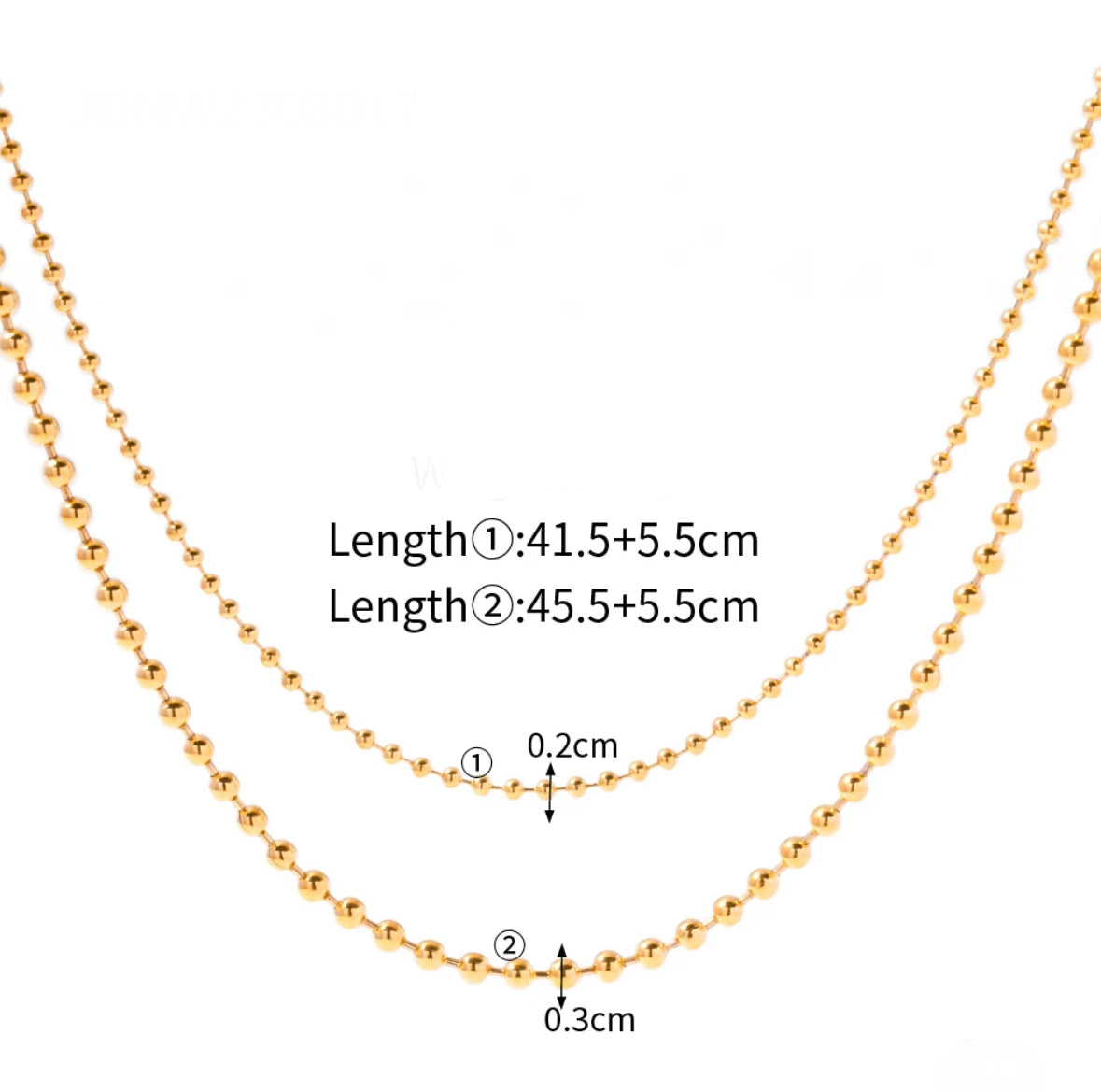 Double layers beads necklace