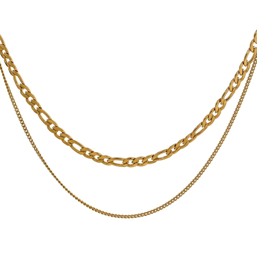 Double layer chain necklace
