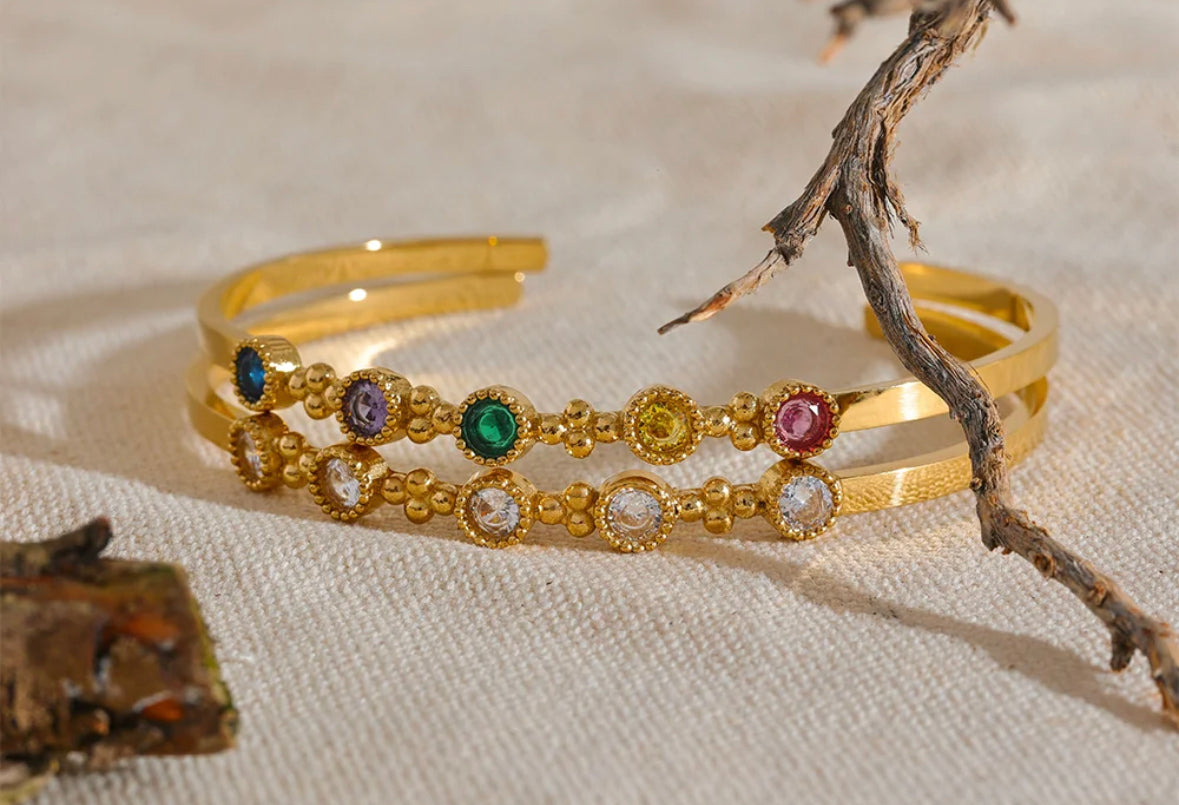 White elegant cuff bracelet