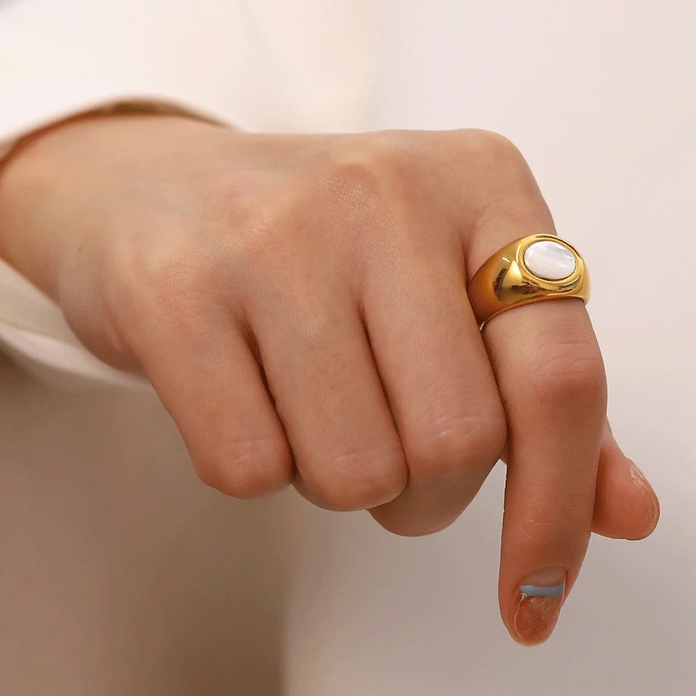 opal stone adjustable ring