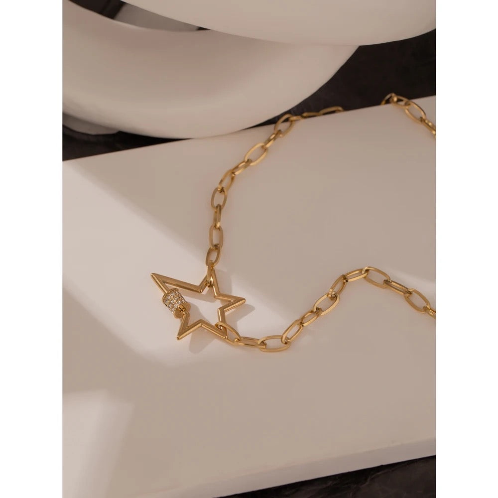 Star paper clip necklace