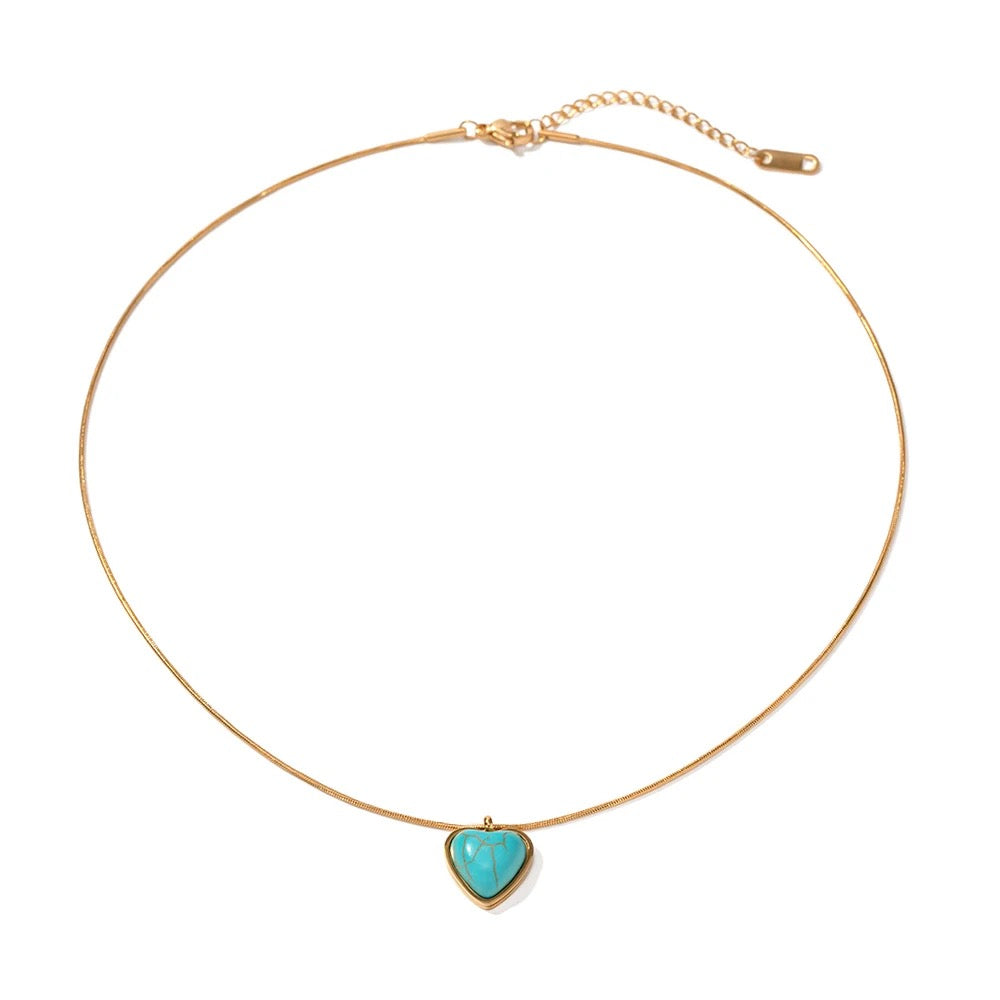 Turquoise heart pedant necklace