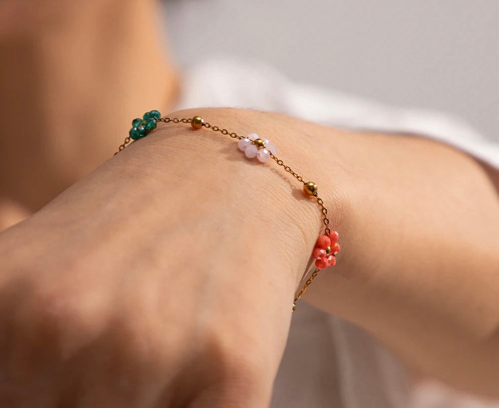 Colorful flower bracelet