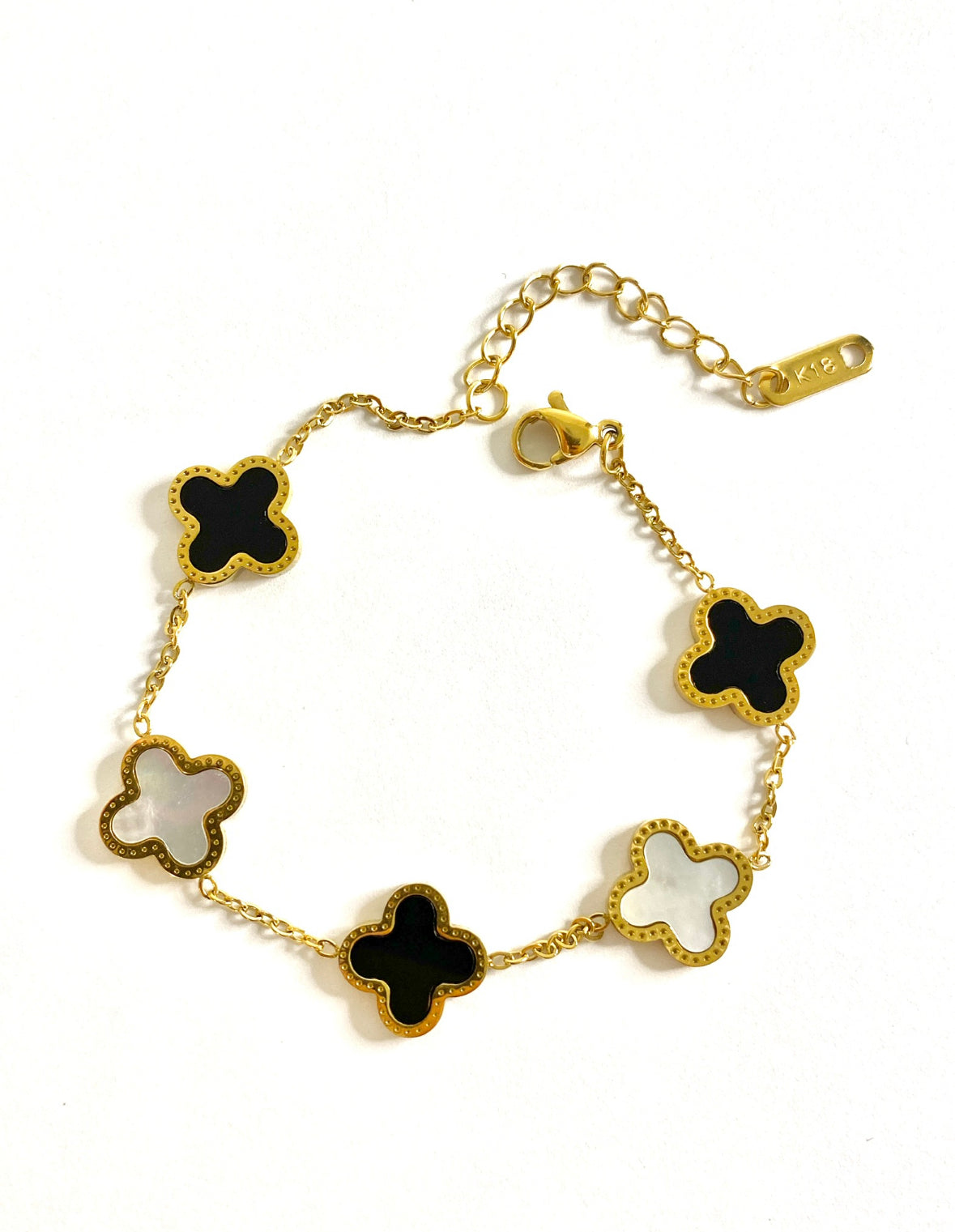 Multicolor clover bracelet