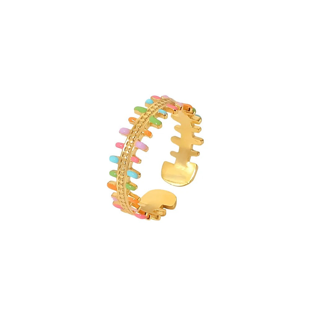 Colorful adjustable ring