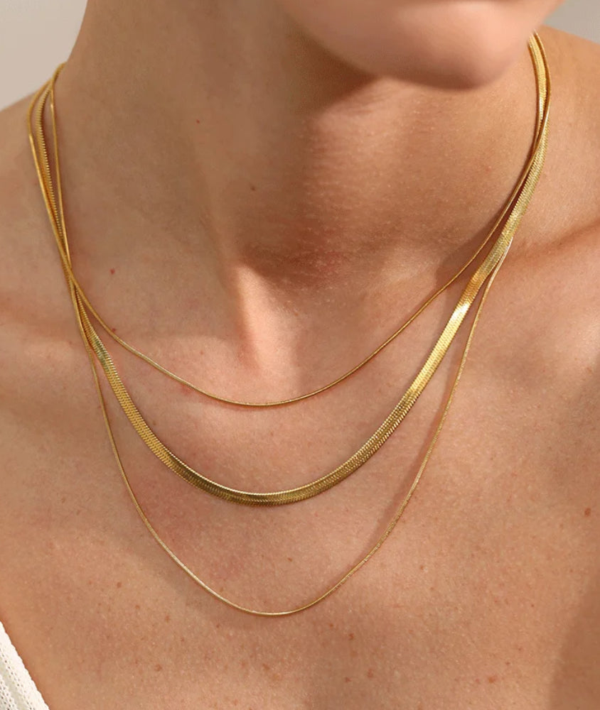 Snake chain stacking necklace