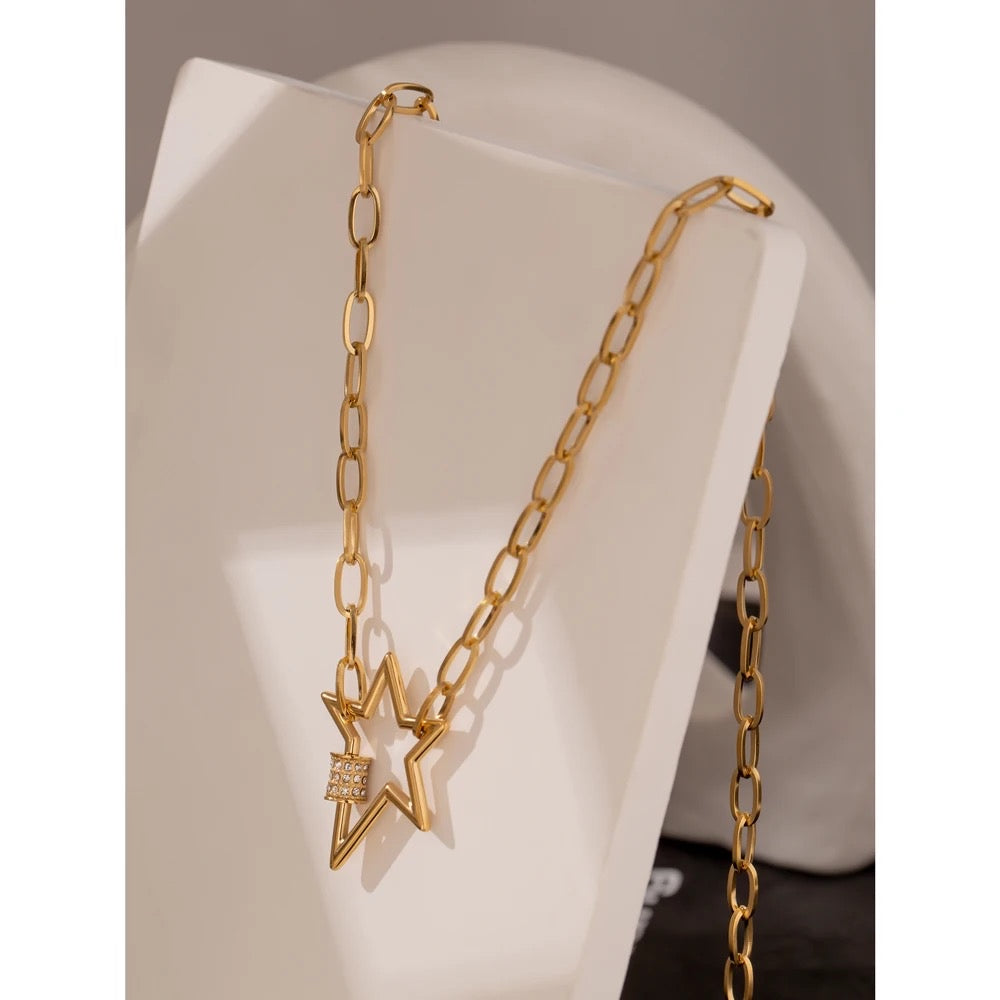 Star paper clip necklace
