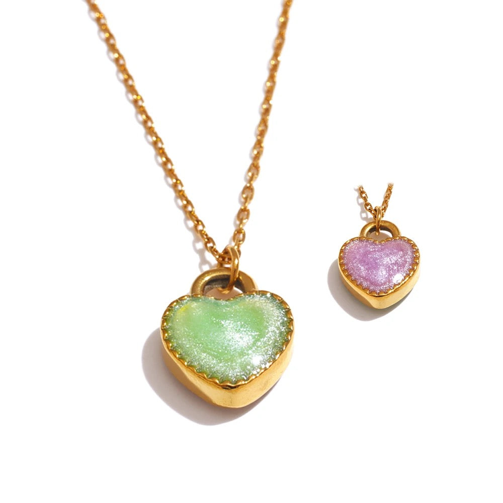Enamel Heart Love Necklace