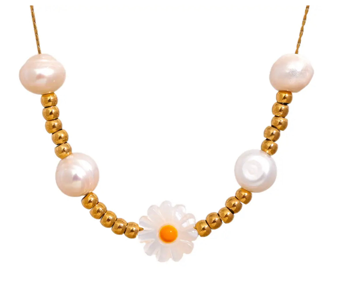 Natural shell flower necklace