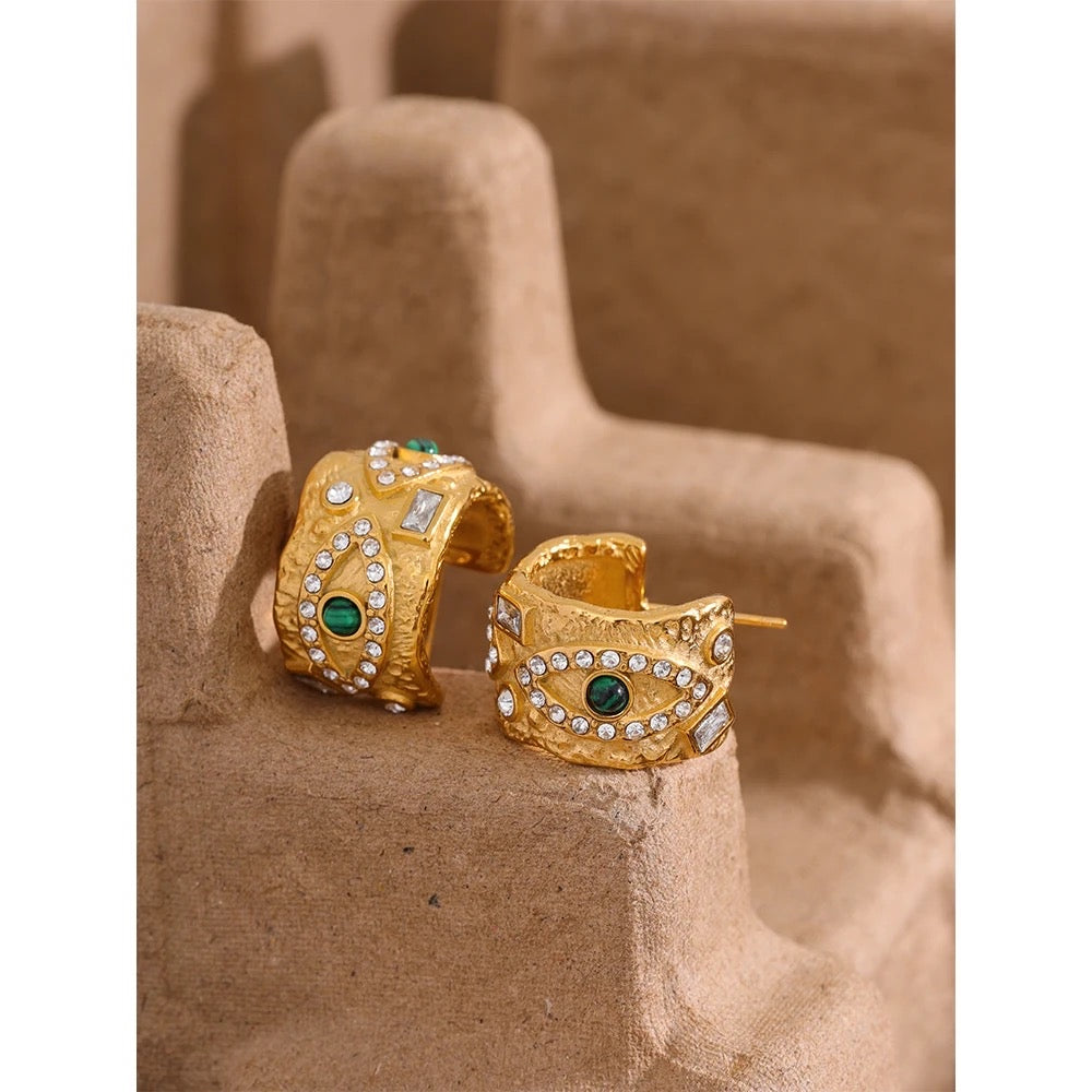 Evil eye stud earrings