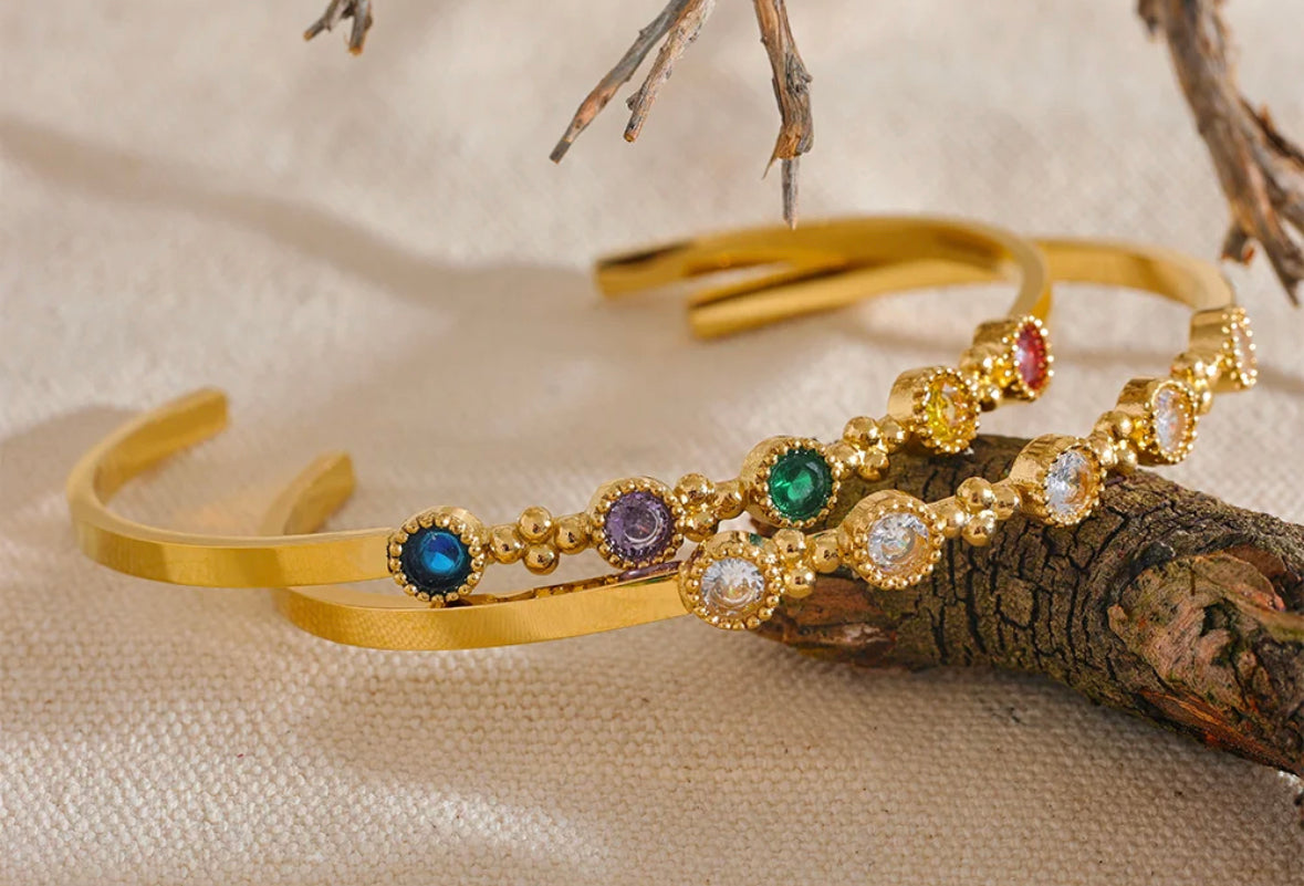 Colorful elegant cuff bracelet