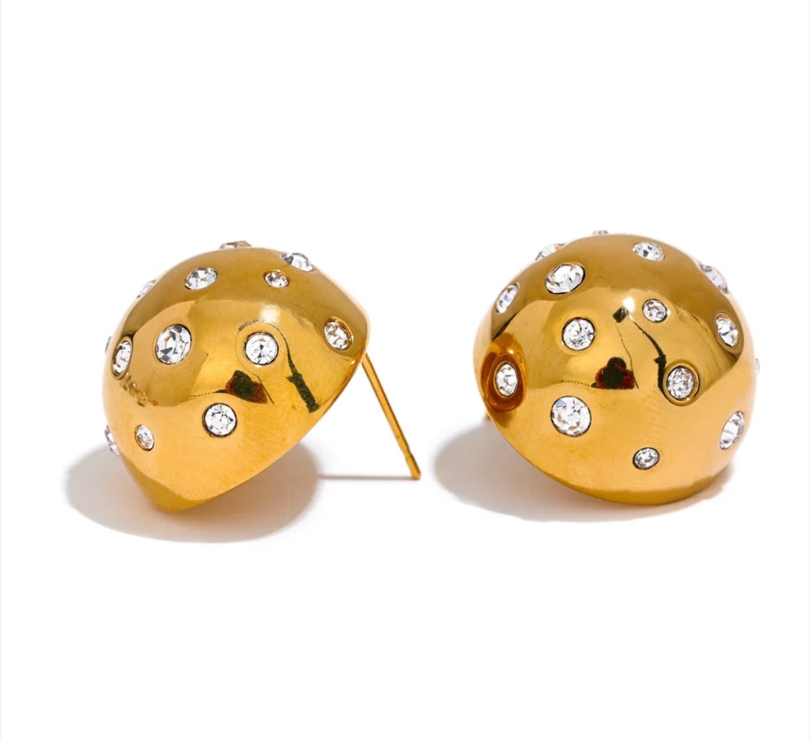 Cubic zirconia round stud earrings