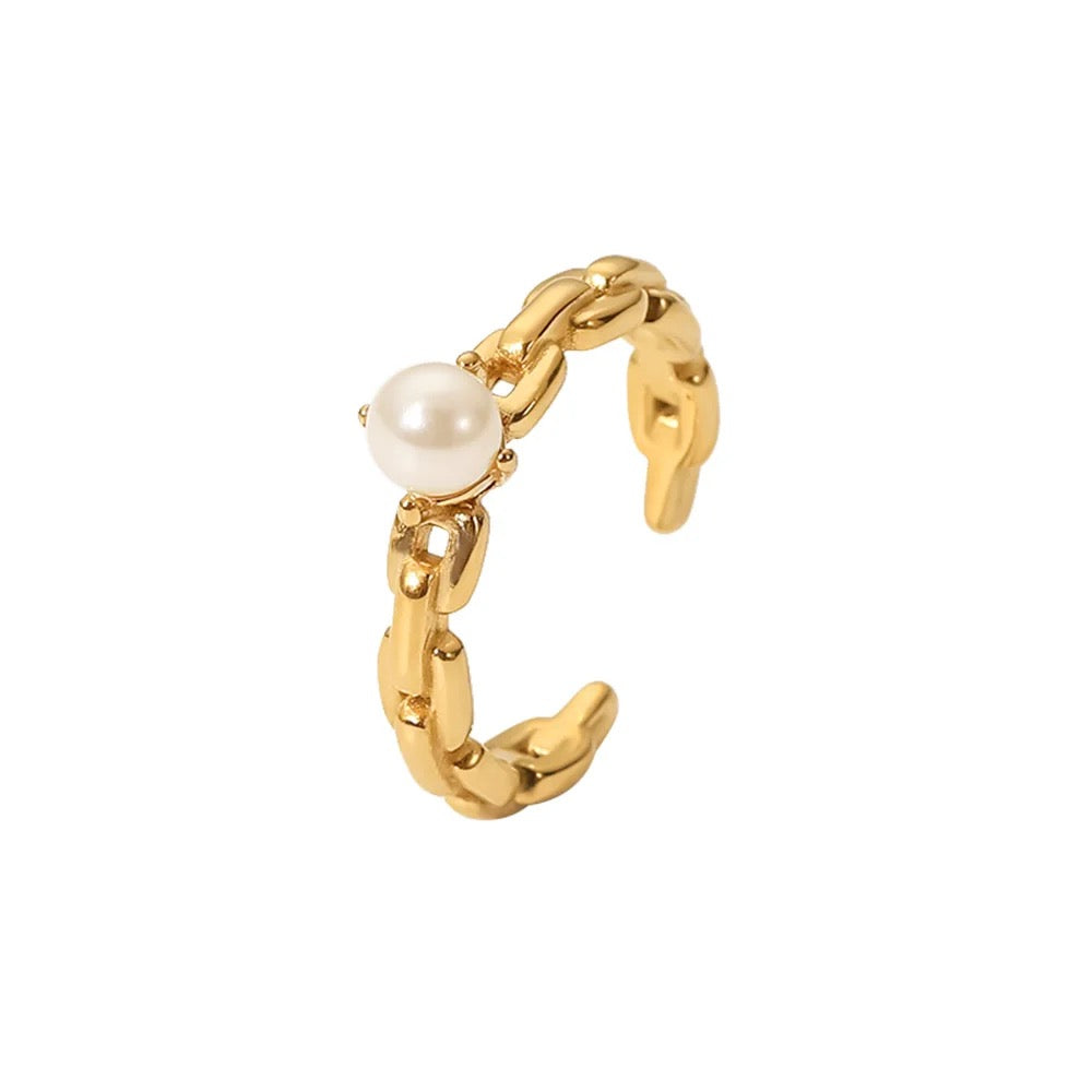 Pearl adjustable ring
