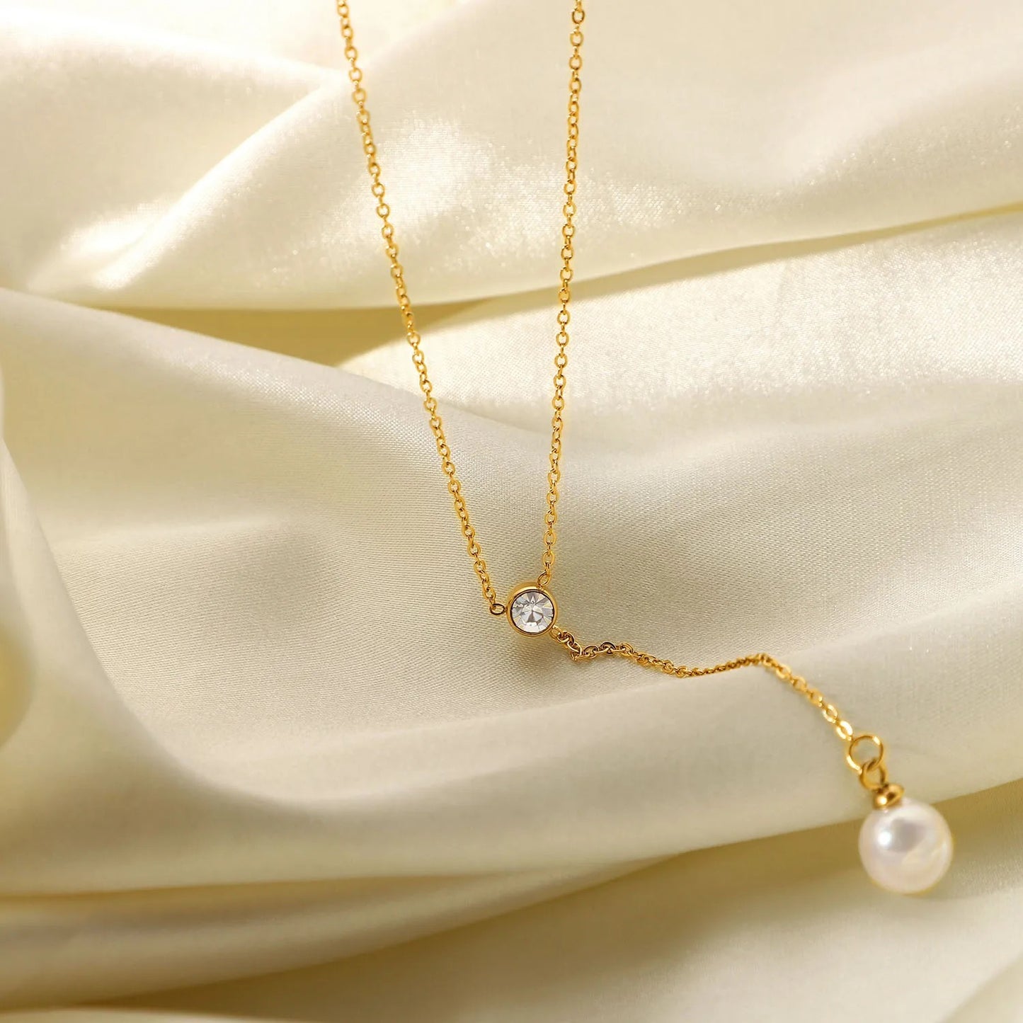 Y pearl elegant necklace