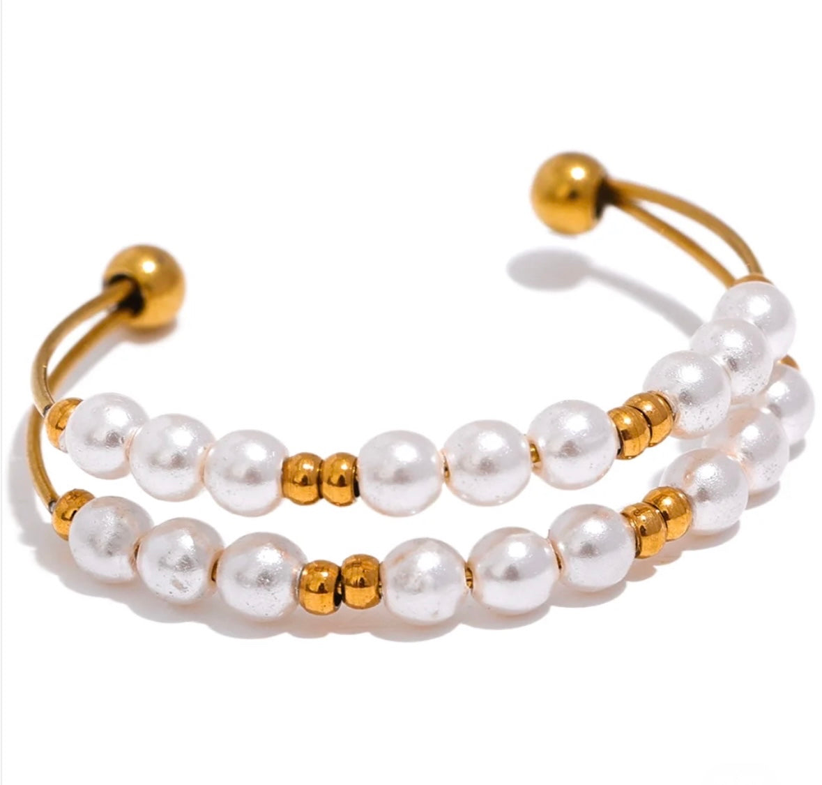 Pearl adjustable ring