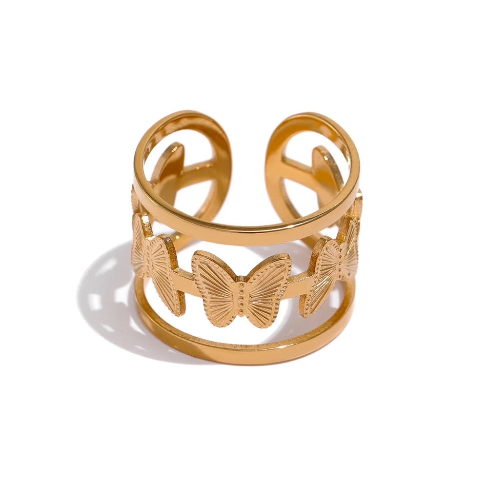 Butterfly adjustable ring