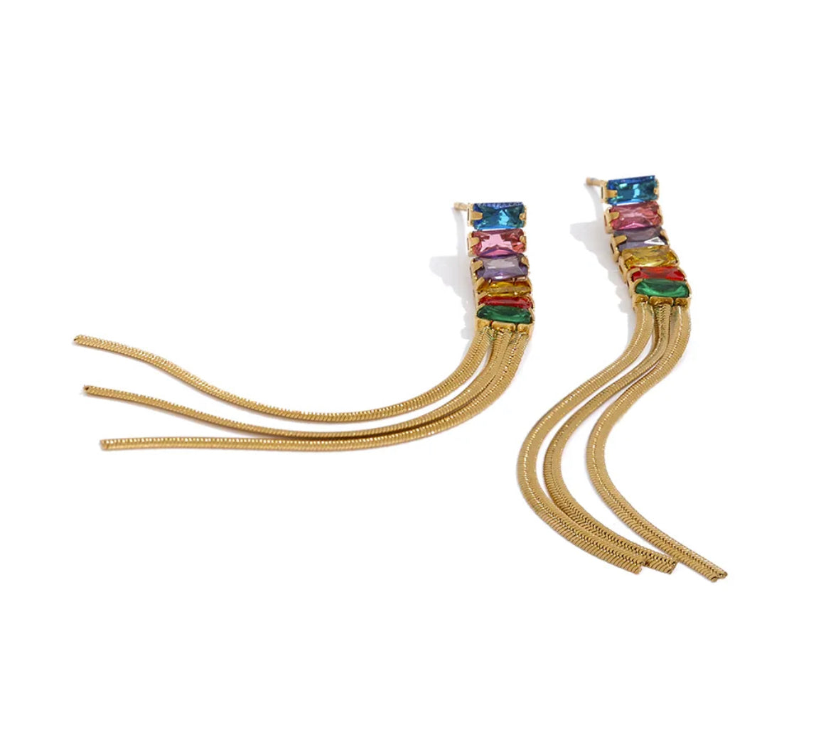 Cubic zirconia elegant drop earring