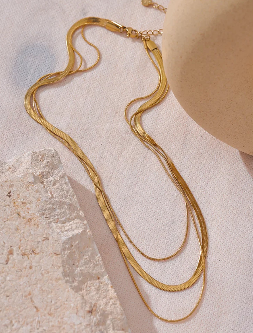 Snake chain stacking necklace