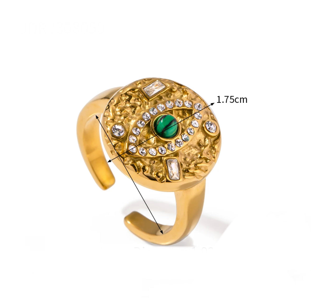 Evil eye adjustable ring