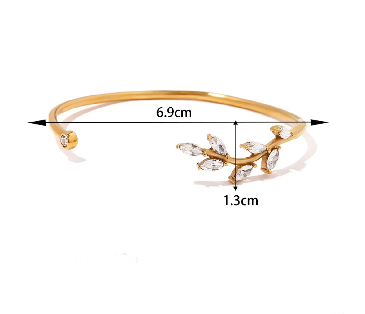 White leaf cuff bracelet