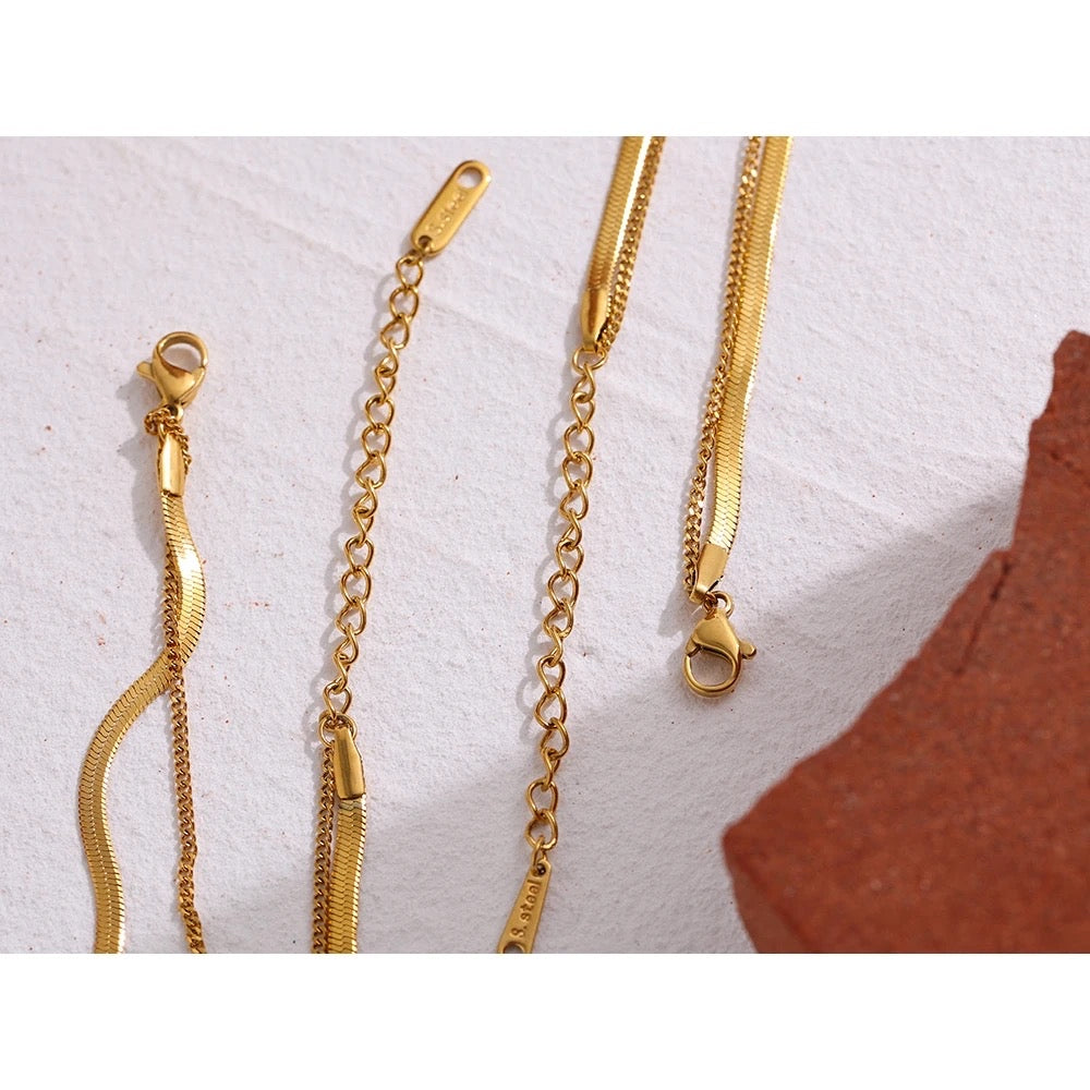 Cubic zircon double layer necklace