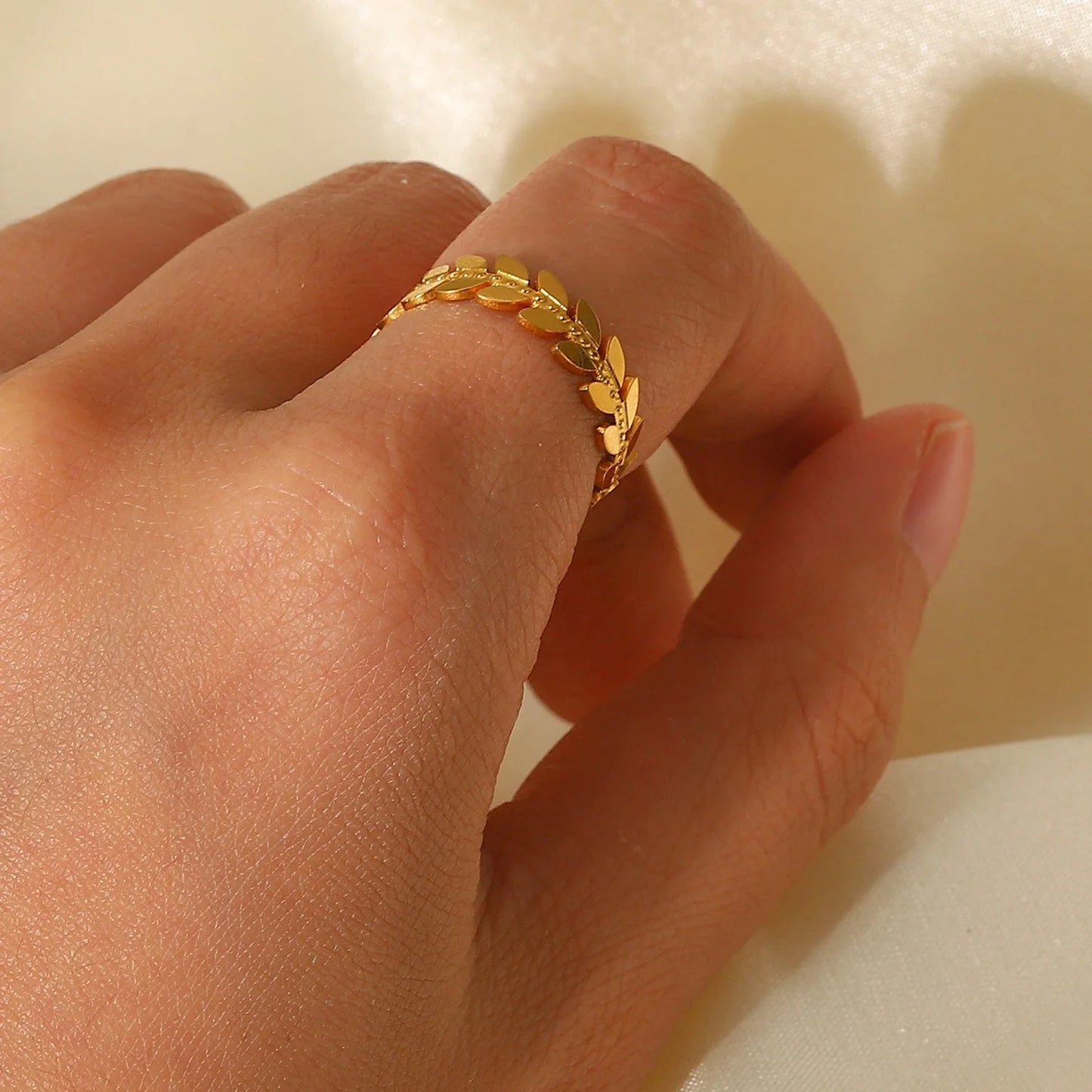 Gold leaf adjustable ring