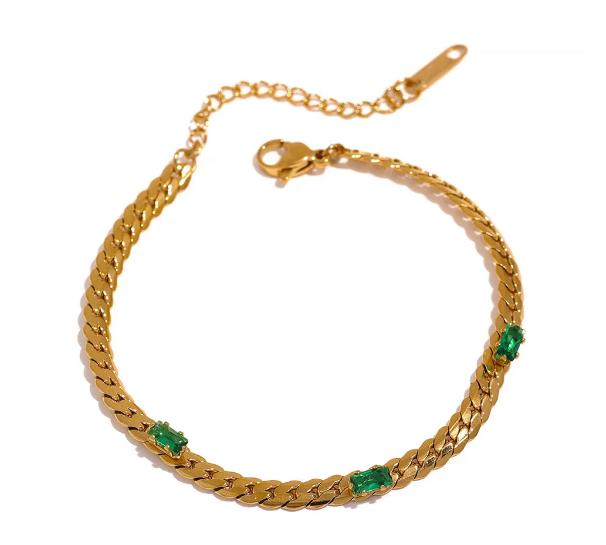 Green elegant necklace and bracelet