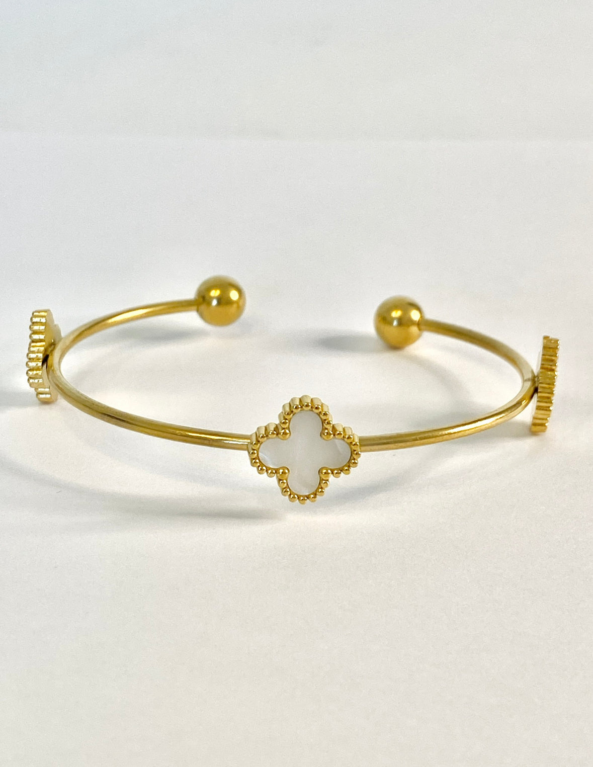 White clover cuff bracelet