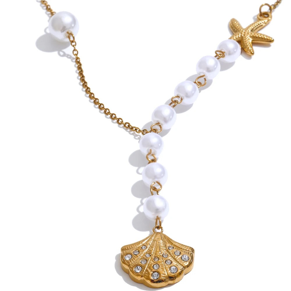 Shell Starfish Pendant Necklace