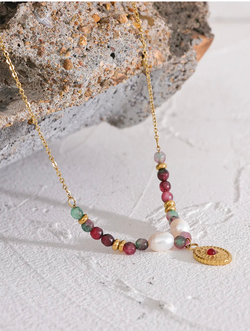 Natural stone necklace