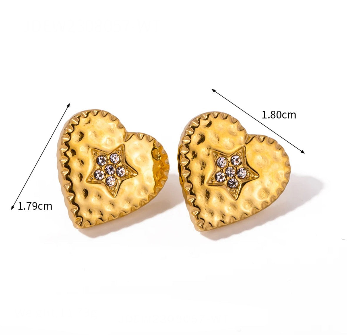 Heart star stud earrings