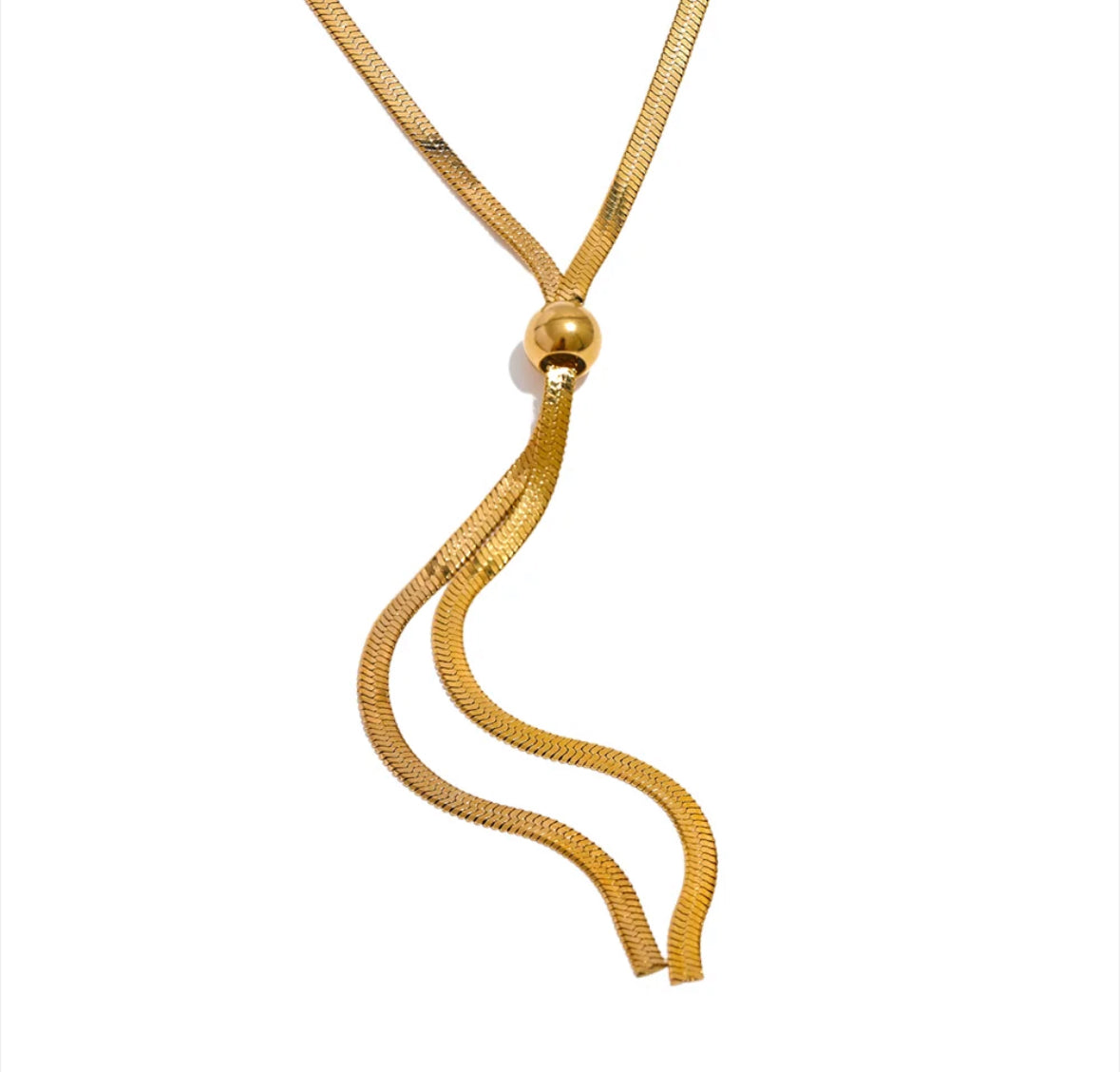Long elegant snake necklace