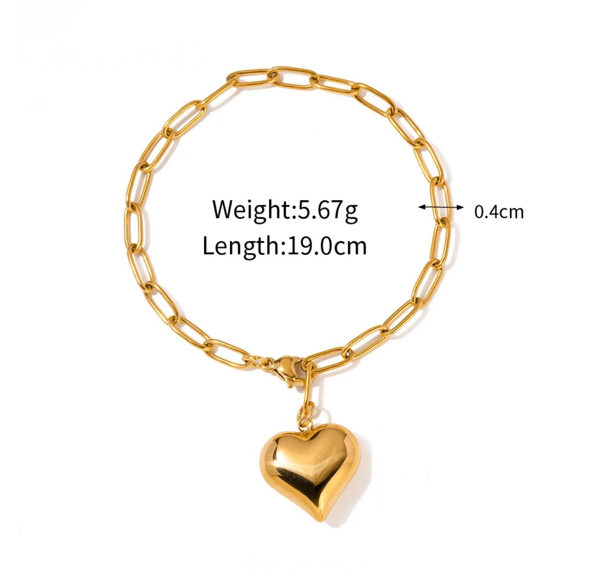 Heart paper clip bracelet