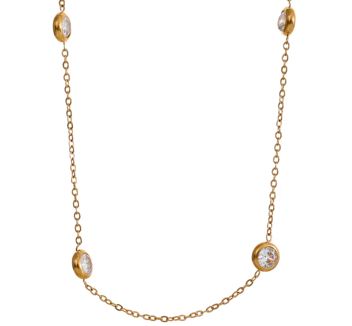White zirconia cubic necklace and bracelet