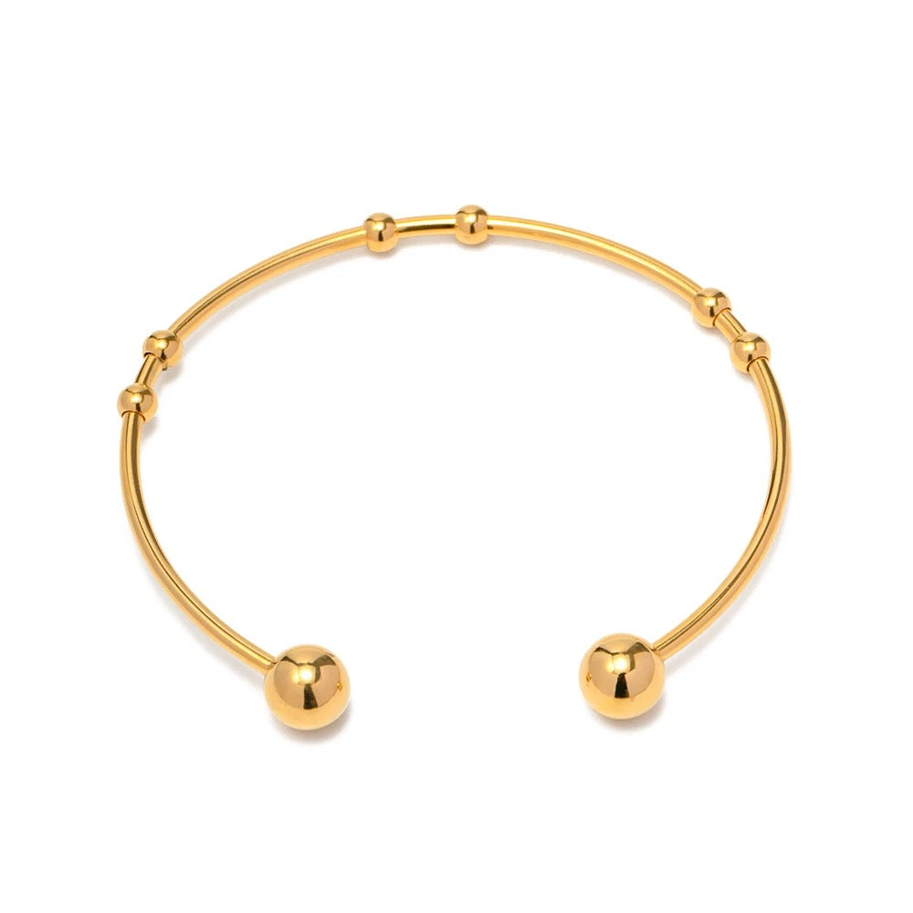 Round ball cuff bracelet