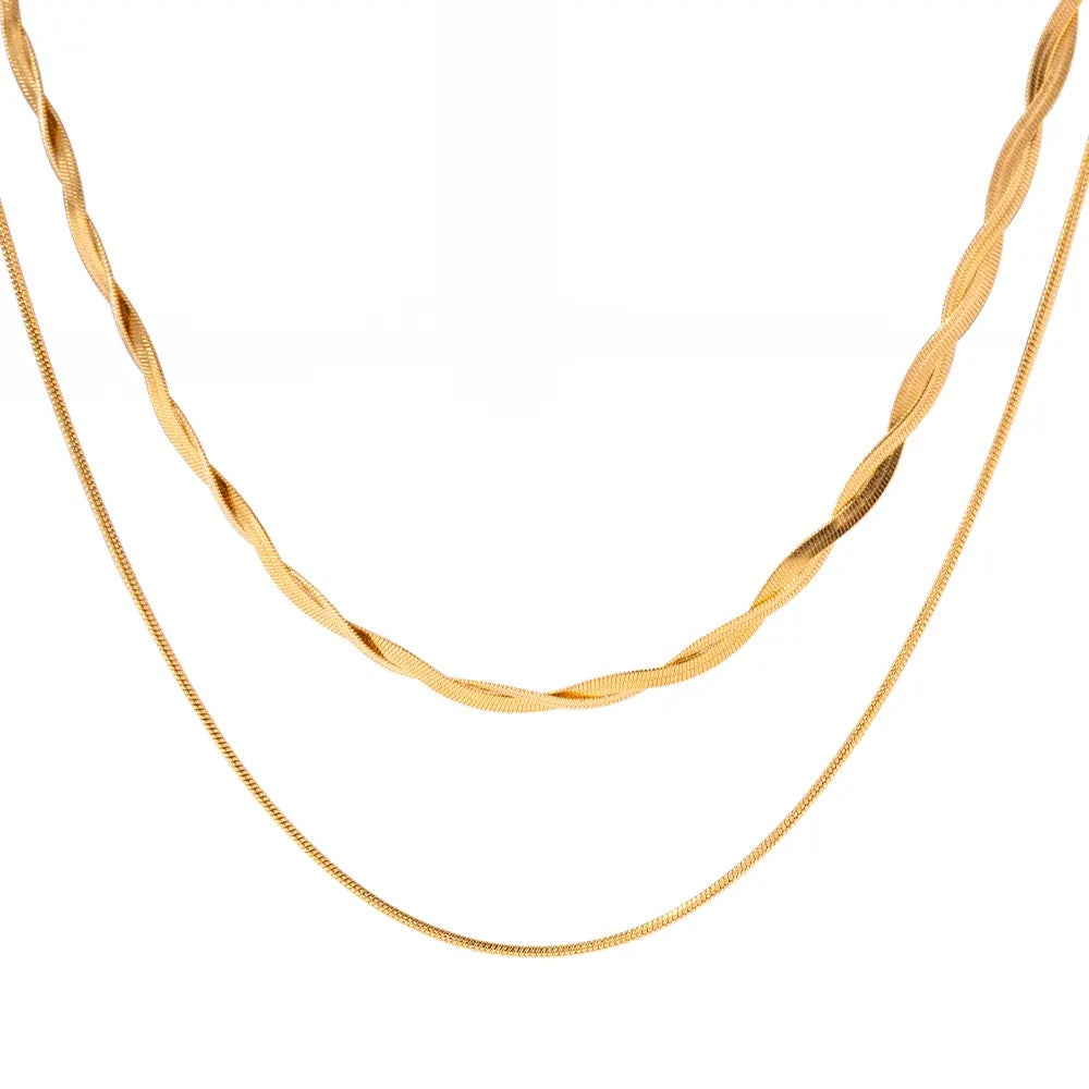 Twist double layer necklace