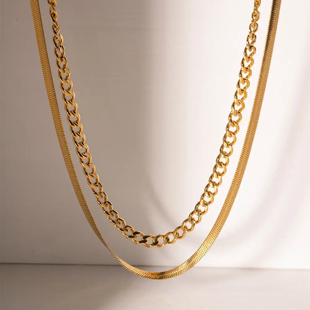 Snake double layer necklace