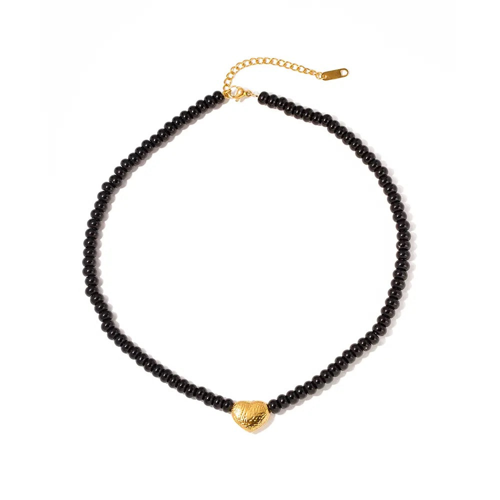 Black heart shape necklace