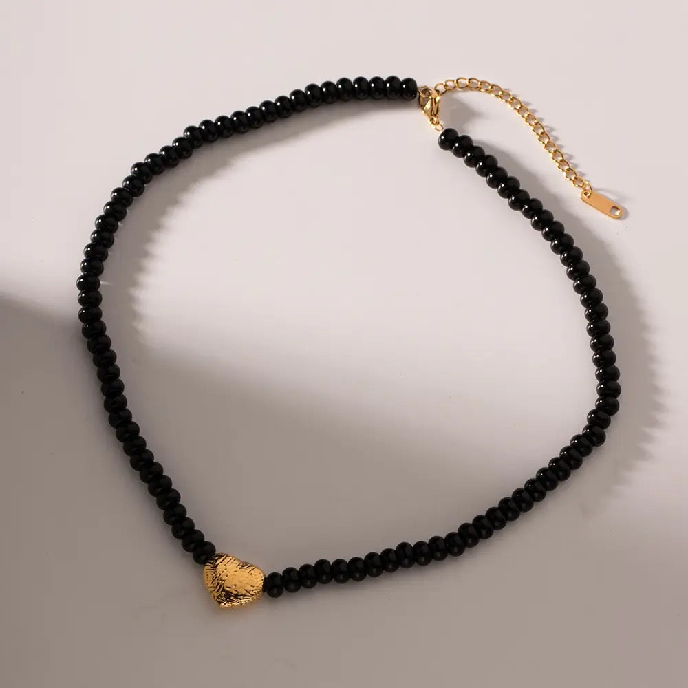 Black heart shape necklace