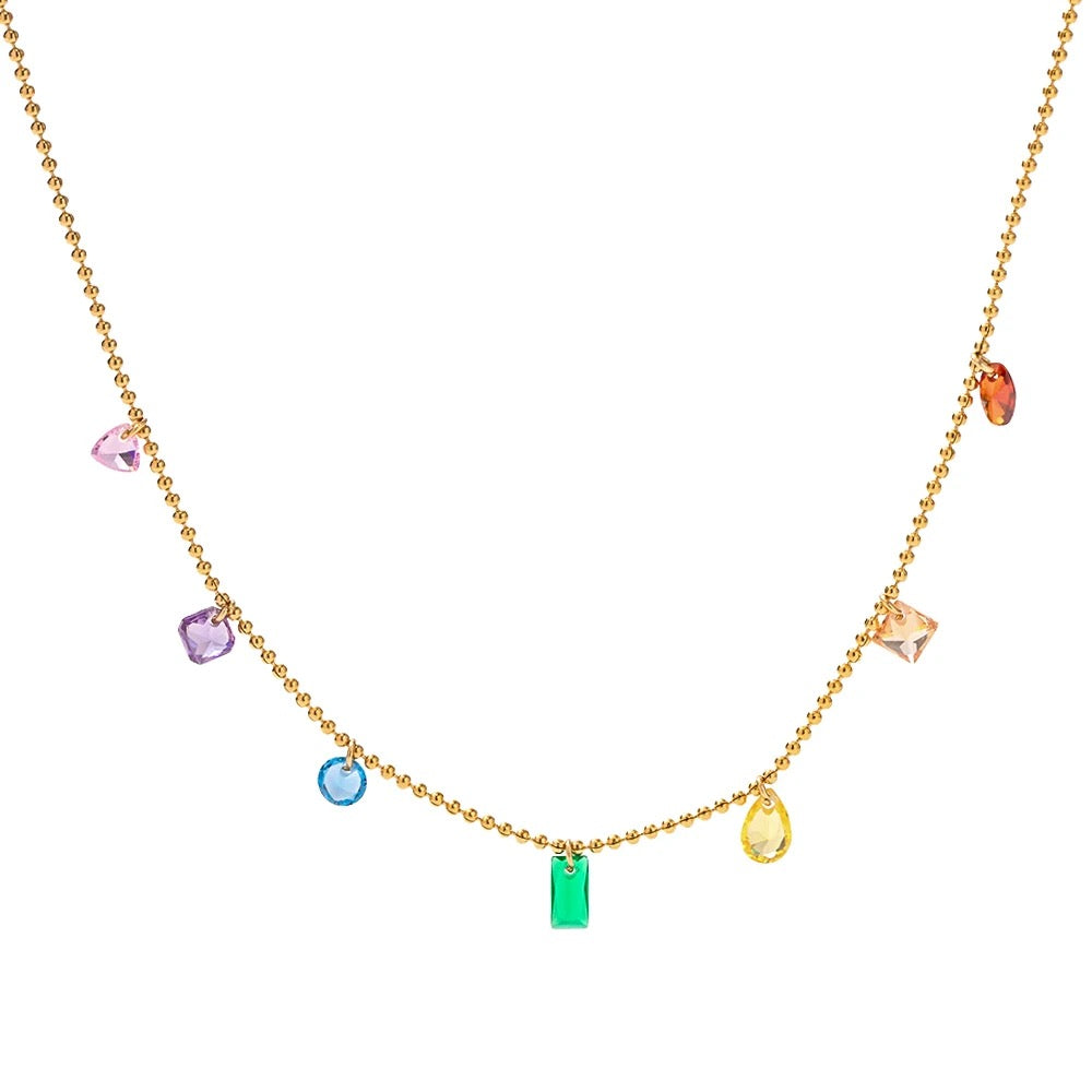 Colorful cubic zirconia necklace