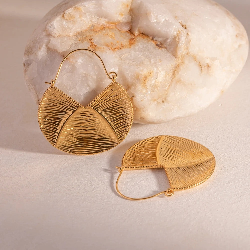 Fancy irregular hoop earrings