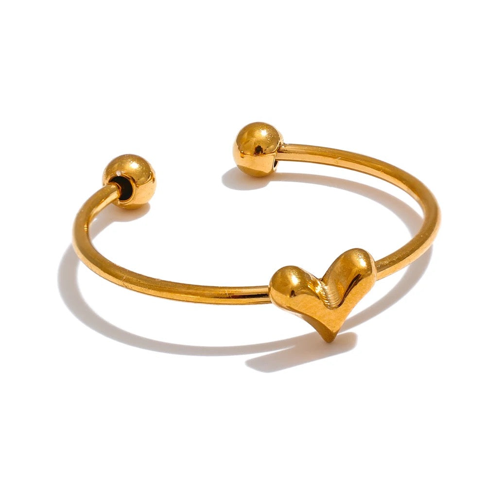 Heart adjustable ring
