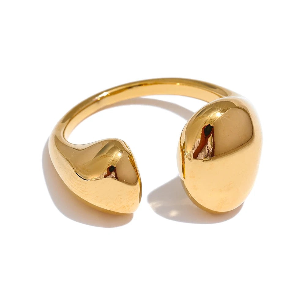 Gold smooth adjustable ring